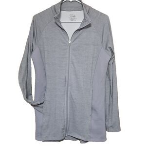 Cali Active Jacket Women's XL Full Zip Normcore Smock Side Casual Gray Jacket